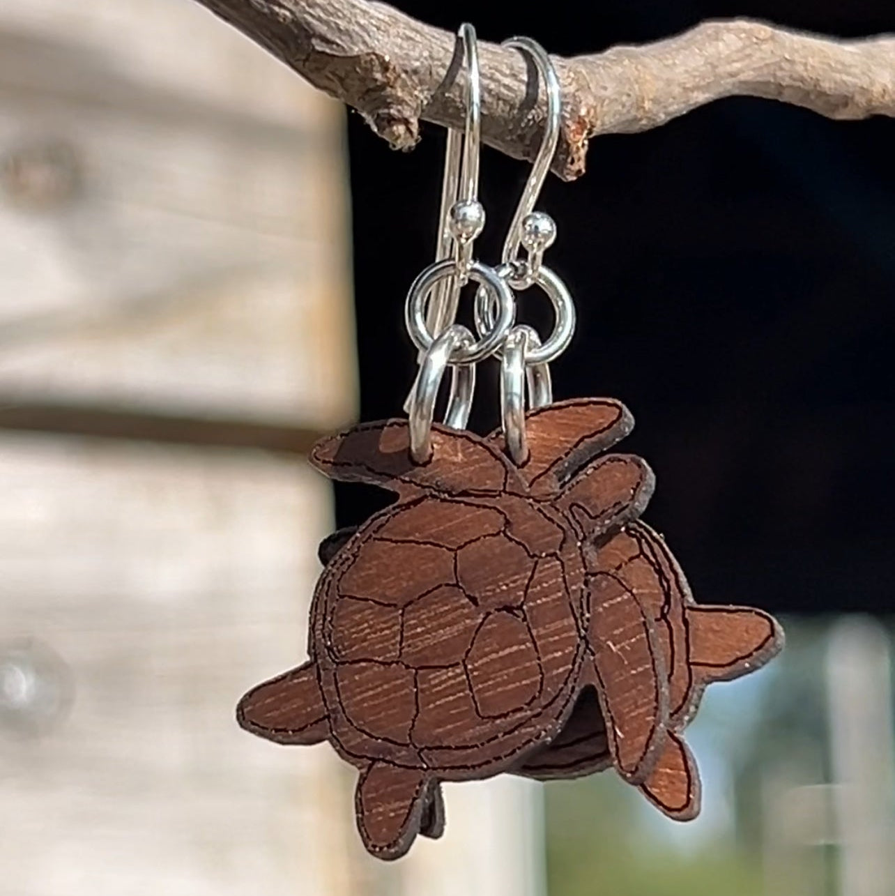SEA TURTLE FINE LINE EARRINGS