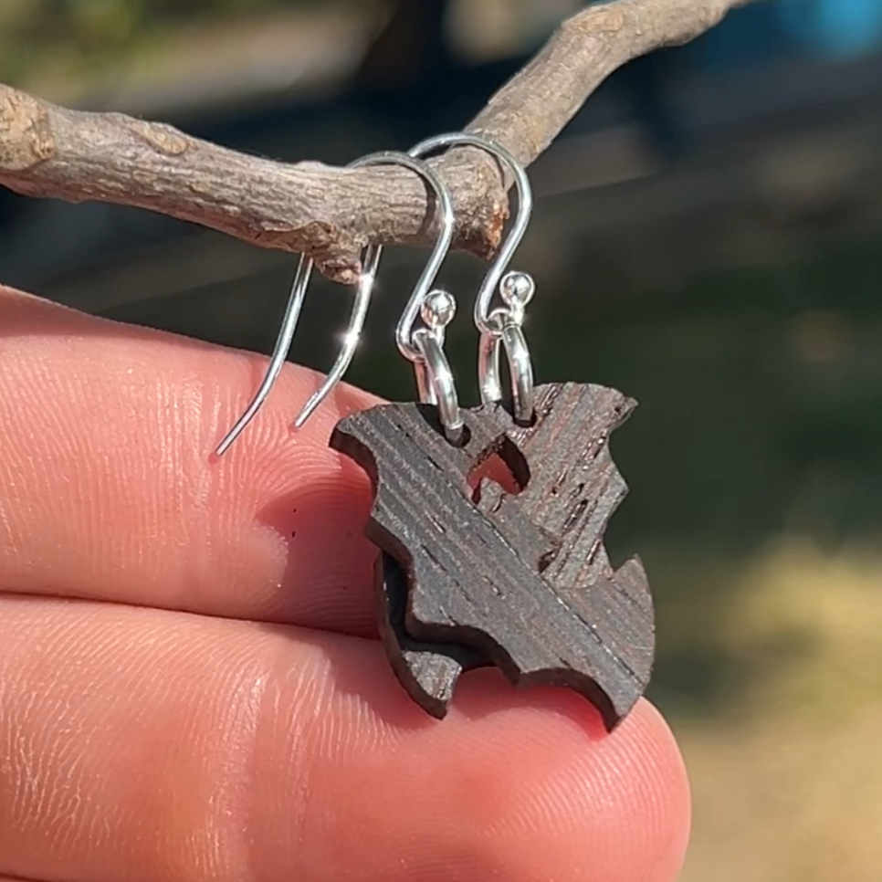 BLACK BAT EARRINGS